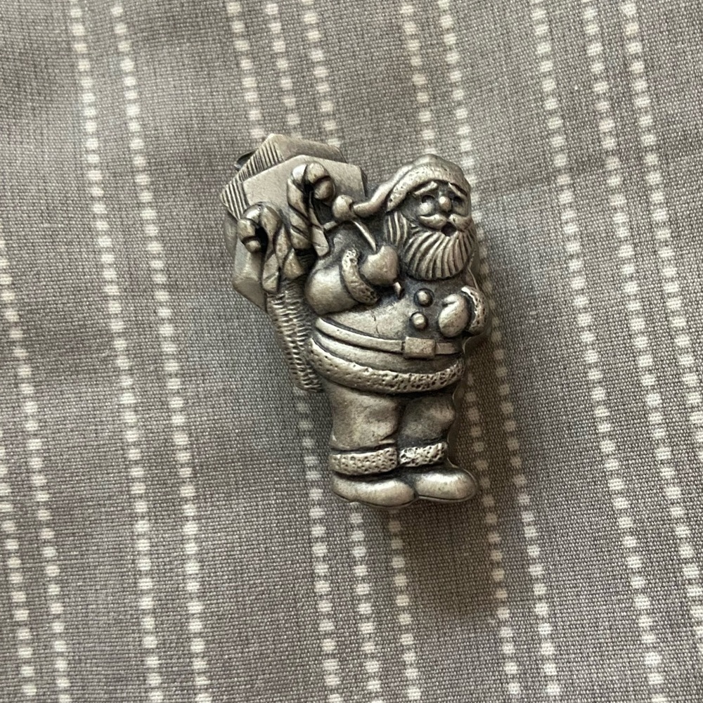 Santa earrings, necklace, pin brooch and case